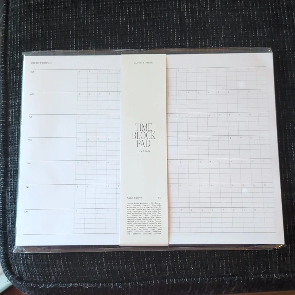 Cloth & Paper Time Block Pad 11x8.3